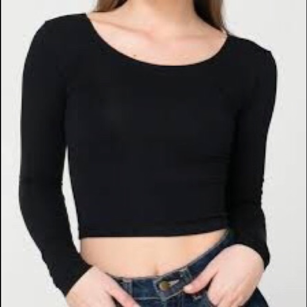 American Apparel Rib Black Crop Top